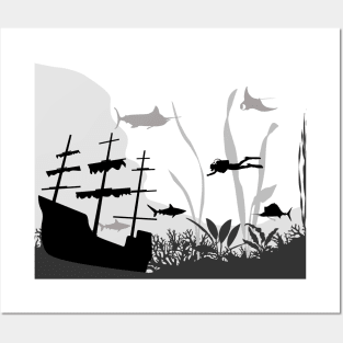 Sunken ship Posters and Art